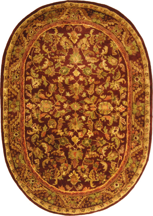 Antiquity At52  Hand Tufted Wool Pile Rug Wine / Gold