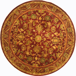 Antiquity At52  Hand Tufted Wool Pile Rug Wine / Gold