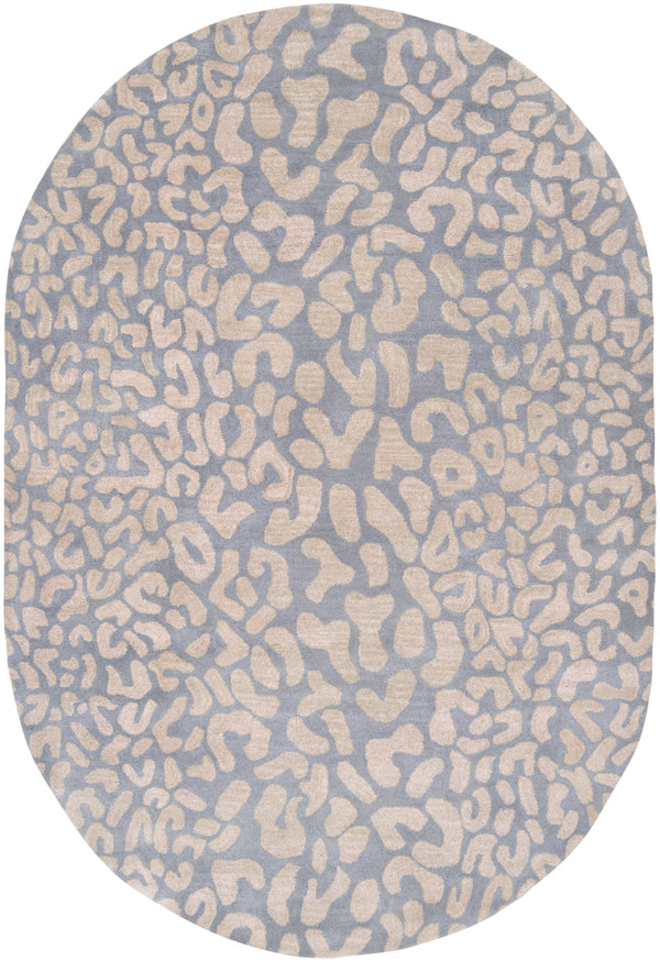 Athena ATH-5001 Modern Wool Rug ATH5001-69OV Medium Gray, Taupe 100% Wool 6' x 9' Oval