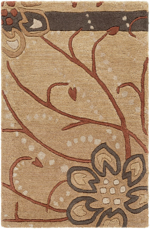 Athena ATH-5006 Modern Wool Rug ATH5006-912 Camel, Khaki, Tan, Dark Brown 100% Wool 9' x 12'