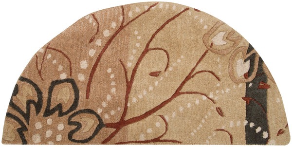 Athena ATH-5006 Modern Wool Rug ATH5006-24HM Camel, Khaki, Tan, Dark Brown 100% Wool 2' x 4' Hearth