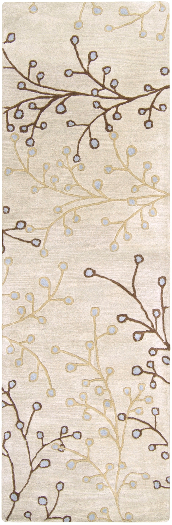 Athena ATH-5008 Cottage Wool Rug ATH5008-312 Taupe, Dark Brown, Camel, Medium Gray 100% Wool 3' x 12'