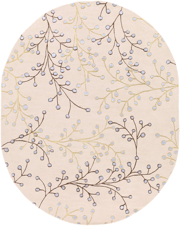 Athena ATH-5008 Cottage Wool Rug ATH5008-810OV Taupe, Dark Brown, Camel, Medium Gray 100% Wool 8' x 10' Oval