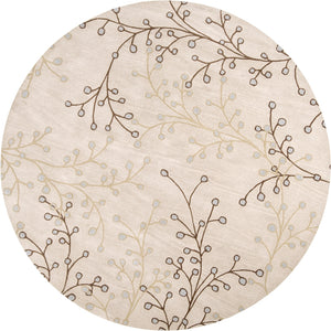 Athena ATH-5008 Cottage Wool Rug ATH5008-99RD Taupe, Dark Brown, Camel, Medium Gray 100% Wool 9'9" Round