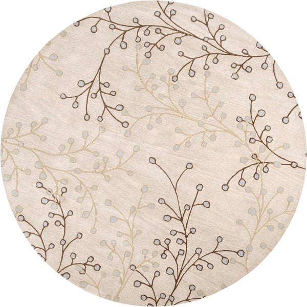 Athena ATH-5008 Cottage Wool Rug ATH5008-99RD Taupe, Dark Brown, Camel, Medium Gray 100% Wool 9'9" Round