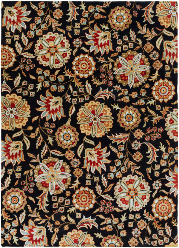 Athena ATH-5017 Cottage Wool Rug ATH5017-811 Black, Garnet, Butter, Dark Green, Dark Brown, Medium Gray, Khaki 100% Wool 8' x 11'