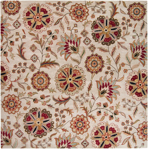 Athena ATH-5035 Cottage Wool Rug ATH5035-99SQ Dark Brown, Dark Red, Taupe, Camel, Tan, Olive, Light Gray 100% Wool 9'9" Square