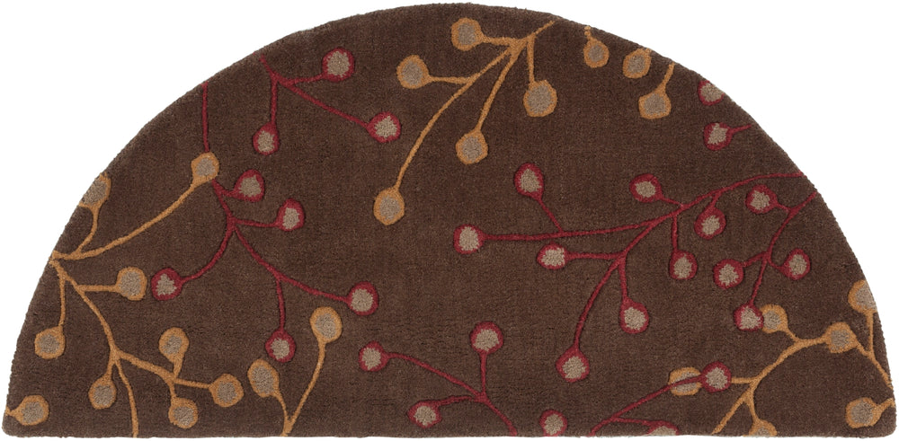 Athena ATH-5052 Cottage Wool Rug ATH5052-912 Dark Brown, Dark Red, Camel 100% Wool 9' x 12'