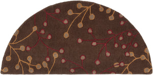 Athena ATH-5052 Cottage Wool Rug ATH5052-24HM Dark Brown, Dark Red, Camel 100% Wool 2' x 4' Hearth