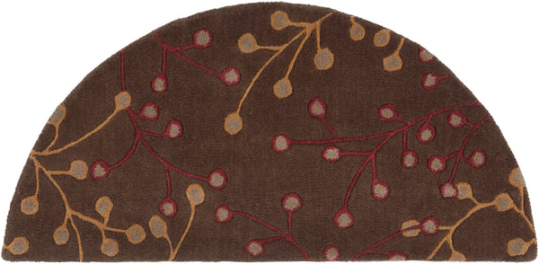 Athena ATH-5052 Cottage Wool Rug ATH5052-24HM Dark Brown, Dark Red, Camel 100% Wool 2' x 4' Hearth