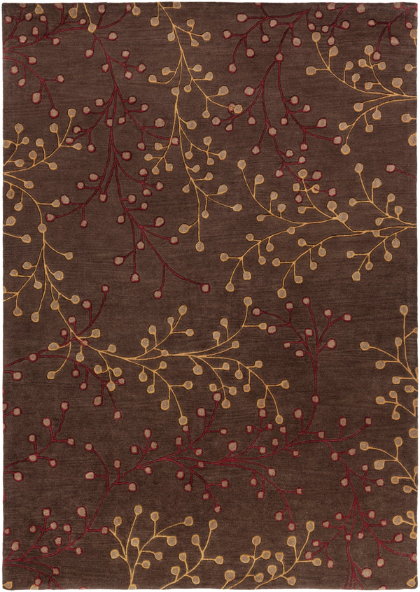 Athena ATH-5052 Cottage Wool Rug ATH5052-811 Dark Brown, Dark Red, Camel 100% Wool 8' x 11'