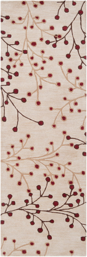 Athena ATH-5053 Cottage Wool Rug ATH5053-312 Burgundy, Camel, Dark Brown 100% Wool 3' x 12'