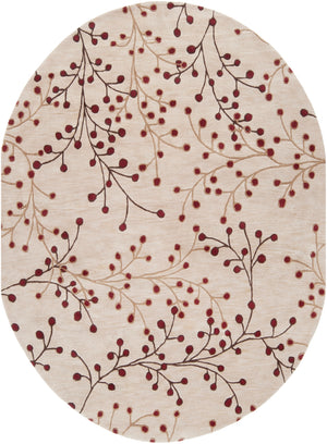 Athena ATH-5053 Cottage Wool Rug ATH5053-810OV Burgundy, Camel, Dark Brown 100% Wool 8' x 10' Oval