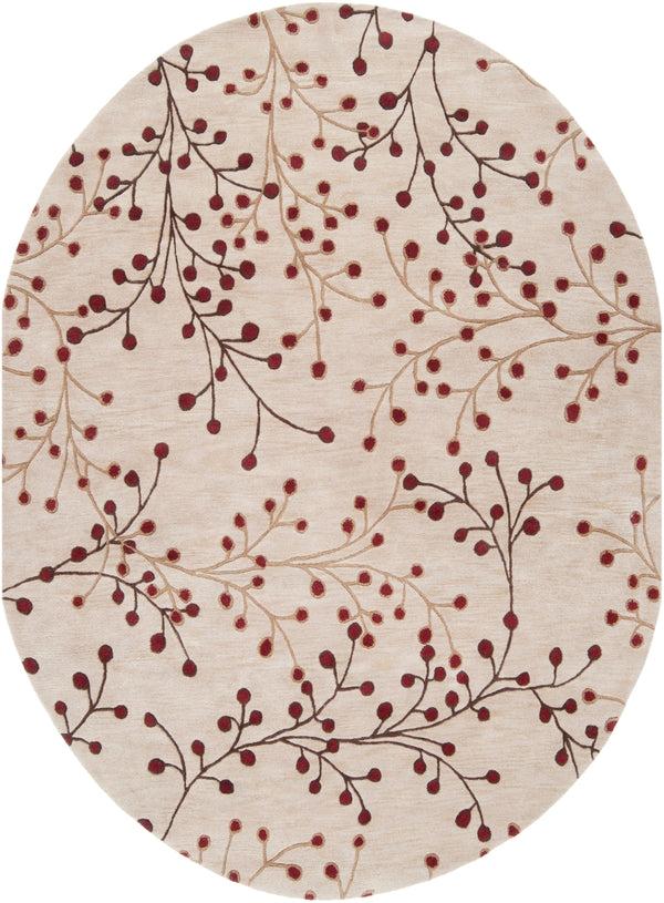 Athena ATH-5053 Cottage Wool Rug ATH5053-810OV Burgundy, Camel, Dark Brown 100% Wool 8' x 10' Oval