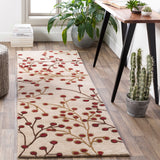 Athena ATH-5053 Cottage Wool Rug ATH5053-312 Burgundy, Camel, Dark Brown 100% Wool 3' x 12'