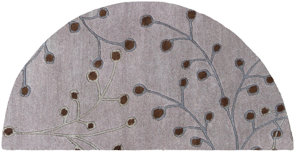 Athena ATH-5055 Cottage Wool Rug ATH5055-24HM Medium Gray, Dark Brown 100% Wool 2' x 4' Hearth