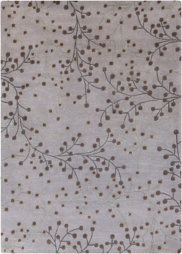 Athena ATH-5055 Cottage Wool Rug ATH5055-811 Medium Gray, Dark Brown 100% Wool 8' x 11'