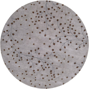 Athena ATH-5055 Cottage Wool Rug ATH5055-8RD Medium Gray, Dark Brown 100% Wool 8' Round