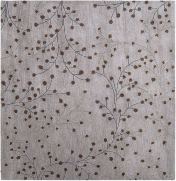Athena ATH-5055 Cottage Wool Rug ATH5055-99SQ Medium Gray, Dark Brown 100% Wool 9'9" Square
