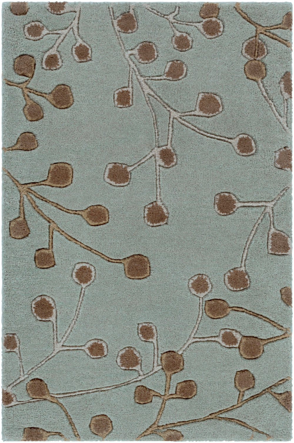 Athena ATH-5058 Cottage Wool Rug ATH5058-912 Seafoam, Taupe, Dark Brown 100% Wool 9' x 12'
