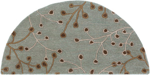 Athena ATH-5058 Cottage Wool Rug ATH5058-24HM Seafoam, Taupe, Dark Brown 100% Wool 2' x 4' Hearth