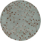 Athena ATH-5058 Cottage Wool Rug ATH5058-99RD Seafoam, Taupe, Dark Brown 100% Wool 9'9" Round