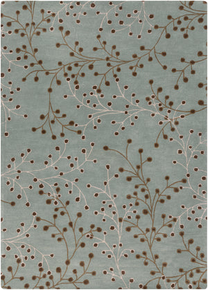Athena ATH-5058 Cottage Wool Rug ATH5058-811 Seafoam, Taupe, Dark Brown 100% Wool 8' x 11'