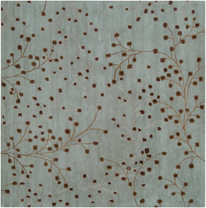 Athena ATH-5058 Cottage Wool Rug ATH5058-99SQ Seafoam, Taupe, Dark Brown 100% Wool 9'9" Square
