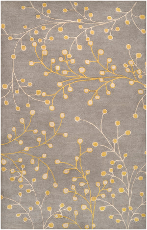 Athena ATH-5060 Cottage Wool Rug ATH5060-58 Taupe, Mustard 100% Wool 5' x 8'