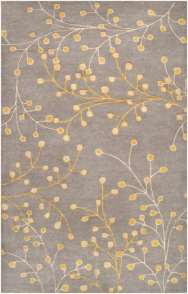 Athena ATH-5060 Cottage Wool Rug ATH5060-58 Taupe, Mustard 100% Wool 5' x 8'