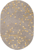 Athena ATH-5060 Cottage Wool Rug ATH5060-69OV Taupe, Mustard 100% Wool 6' x 9' Oval