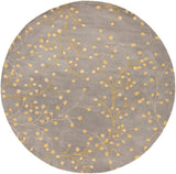 Athena ATH-5060 Cottage Wool Rug ATH5060-8RD Taupe, Mustard 100% Wool 8' Round