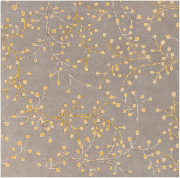 Athena ATH-5060 Cottage Wool Rug ATH5060-8SQ Taupe, Mustard 100% Wool 8' Square