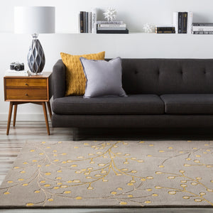 Athena ATH-5060 Cottage Wool Rug ATH5060-99SQ Taupe, Mustard 100% Wool 9'9" Square
