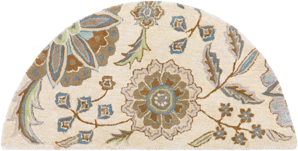 Athena ATH-5063 Cottage Wool Rug ATH5063-24HM Denim, Aqua, Moss, Light Gray, Tan, Seafoam, Khaki 100% Wool 2' x 4' Hearth