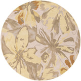 Athena ATH-5071 Modern Wool Rug ATH5071-99RD Lime, Butter, Taupe, Tan, Ivory 100% Wool 9'9" Round