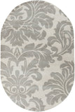 Athena ATH-5073 Traditional Wool Rug ATH5073-69OV Medium Gray, Cream 100% Wool 6' x 9' Oval