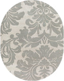 Athena ATH-5073 Traditional Wool Rug ATH5073-810OV Medium Gray, Cream 100% Wool 8' x 10' Oval