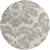 Athena ATH-5073 Traditional Wool Rug ATH5073-8RD Medium Gray, Cream 100% Wool 8' Round