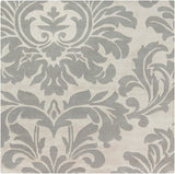 Athena ATH-5073 Traditional Wool Rug ATH5073-99SQ Medium Gray, Cream 100% Wool 9'9" Square