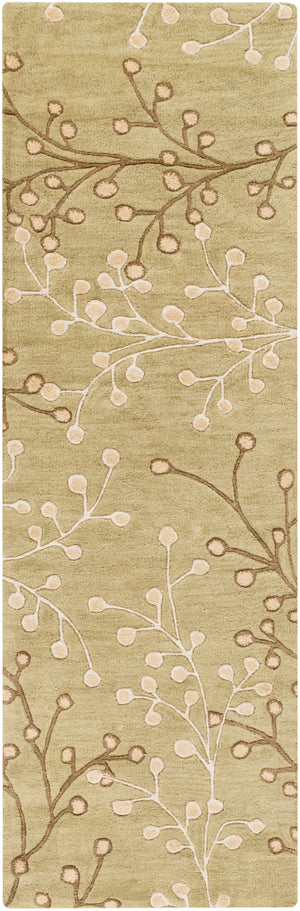 Athena ATH-5113 Cottage Wool Rug ATH5113-312 Taupe, Olive, Tan, Camel 100% Wool 3' x 12'