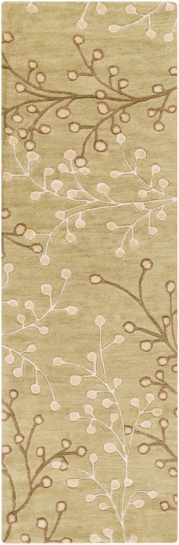 Athena ATH-5113 Cottage Wool Rug ATH5113-312 Taupe, Olive, Tan, Camel 100% Wool 3' x 12'