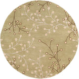Athena ATH-5113 Cottage Wool Rug ATH5113-99RD Taupe, Olive, Tan, Camel 100% Wool 9'9" Round