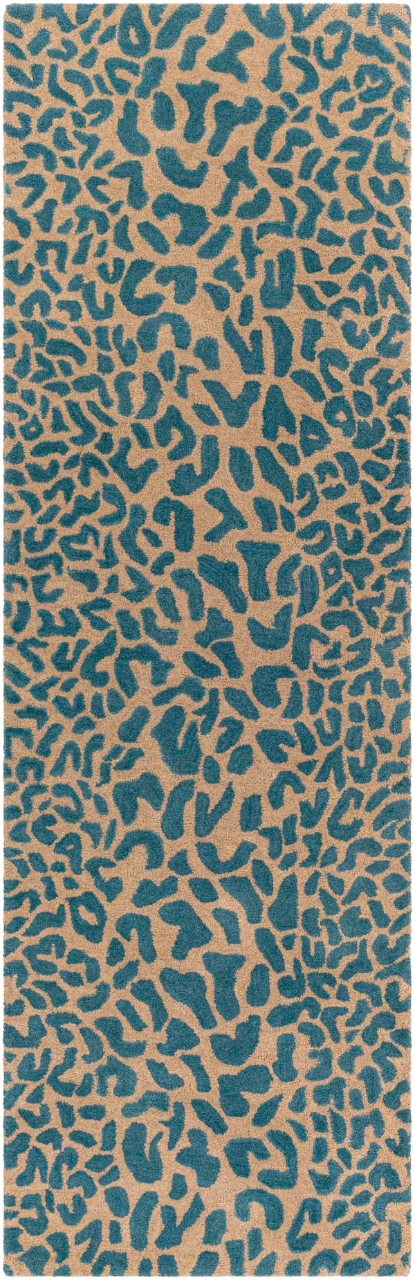 Athena ATH-5120 Modern Wool Rug ATH5120-312 Dark Green, Camel 100% Wool 3' x 12'