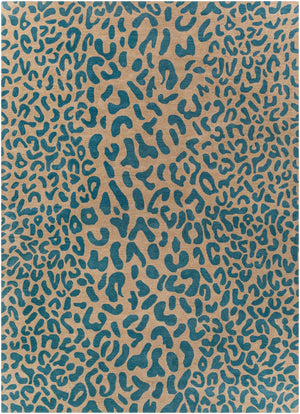 Athena ATH-5120 Modern Wool Rug ATH5120-811 Dark Green, Camel 100% Wool 8' x 11'