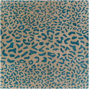 Athena ATH-5120 Modern Wool Rug ATH5120-99SQ Dark Green, Camel 100% Wool 9'9" Square