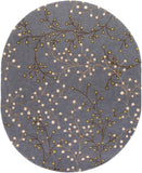 Athena ATH-5125 Cottage Wool Rug ATH5125-810OV Navy, Dark Brown, Tan, Beige, Grass Green 100% Wool 8' x 10' Oval