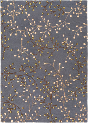 Athena ATH-5125 Cottage Wool Rug ATH5125-811 Navy, Dark Brown, Tan, Beige, Grass Green 100% Wool 8' x 11'