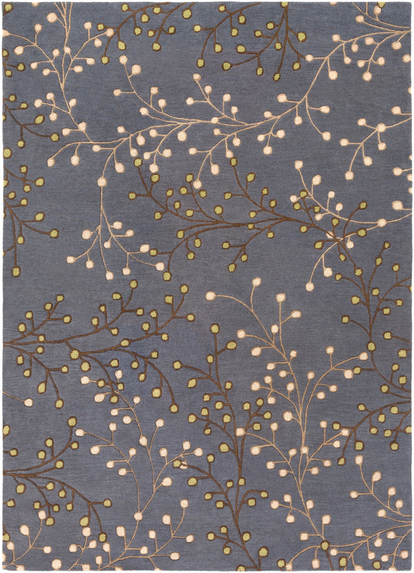 Athena ATH-5125 Cottage Wool Rug ATH5125-811 Navy, Dark Brown, Tan, Beige, Grass Green 100% Wool 8' x 11'