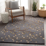 Athena ATH-5125 Cottage Wool Rug ATH5125-99SQ Navy, Dark Brown, Tan, Beige, Grass Green 100% Wool 9'9" Square